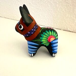 Handcrafted Multicolor Donkey Hand Painted From Mexico